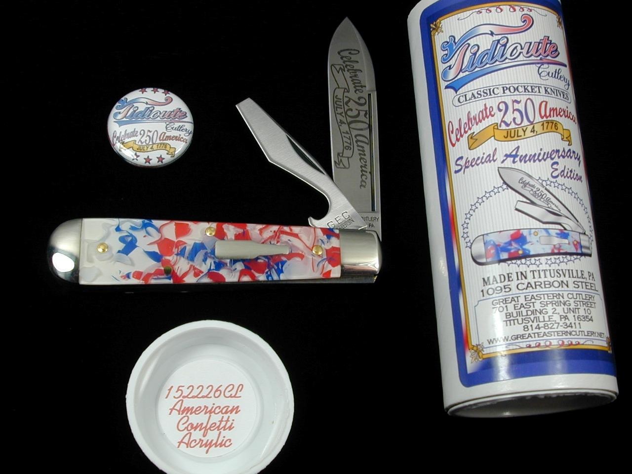 GREAT EASTERN GEC AMERICAN ACRYLIC CROWN LIFTER 250th ANNIV. KNIFE NIT 152226CL