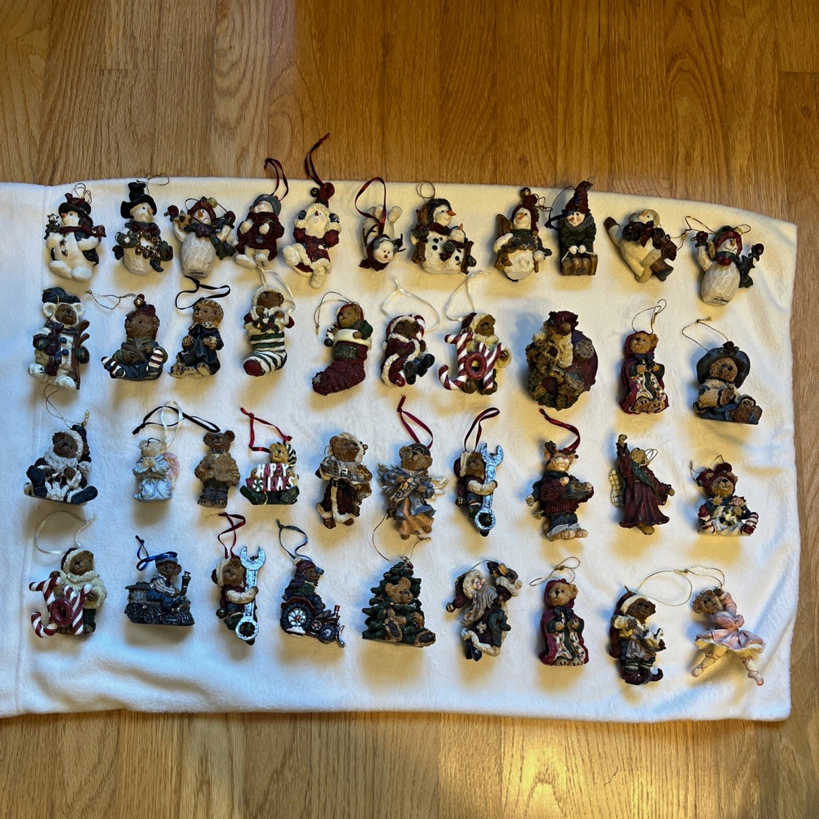 40 Boyds Bears Resin Ornaments Christmas Snowman,Train,Tractor VTG 1996-2002 40 Boyds Bears Resin Ornaments Christmas Snowman,Train,Tractor VTG 1996-2002