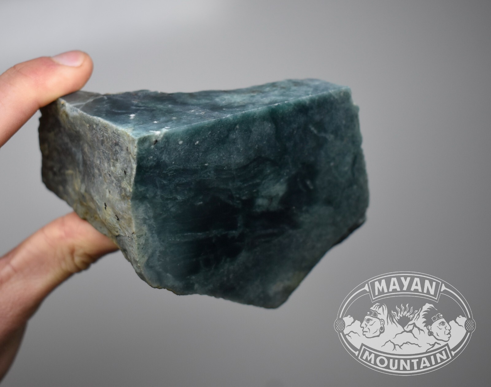 CHUNK OF RARE OLMEC BLUE GUATEMALA JADEITE JADE ROUGH MAYAN MOUNTAIN