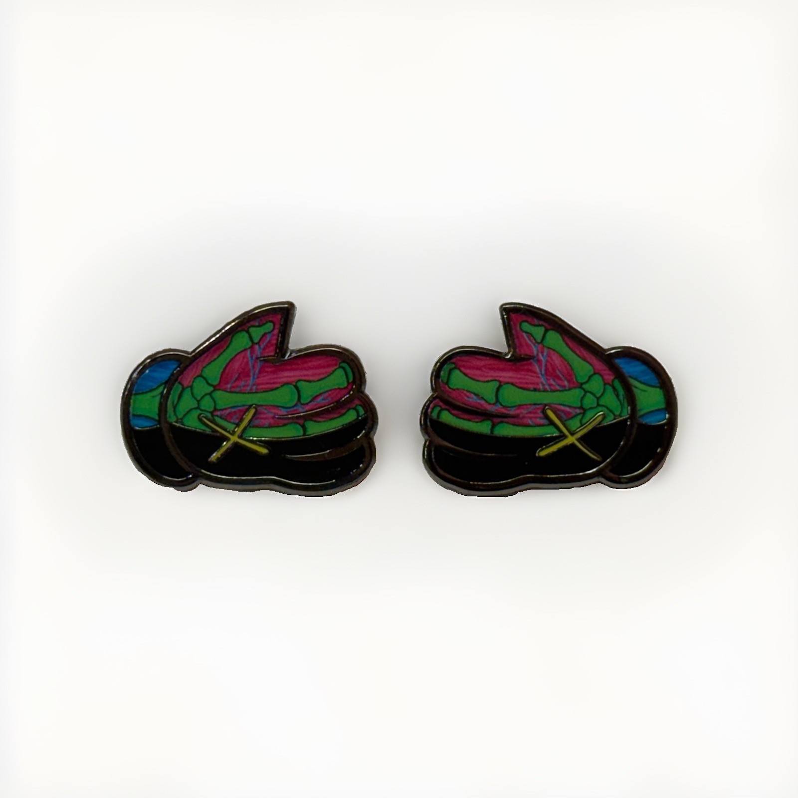 🔥 CopShopThrift 🔥  Kaws Anatomical GLOVES Hat Pins Set Of 2 Pins