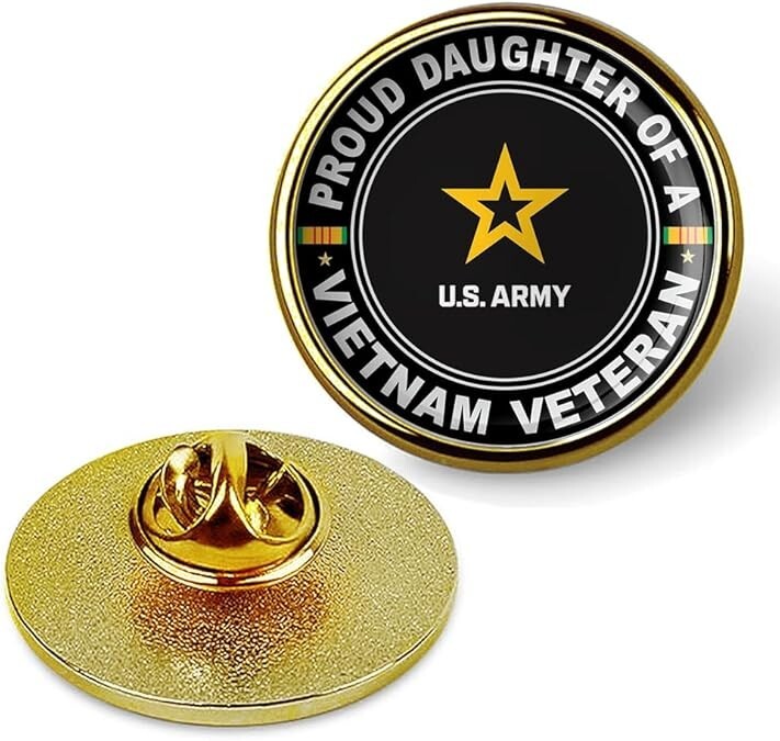 Proud Daughter of a Vietnam Veteran Tie Suit Shirt Lapel Pin - Gold