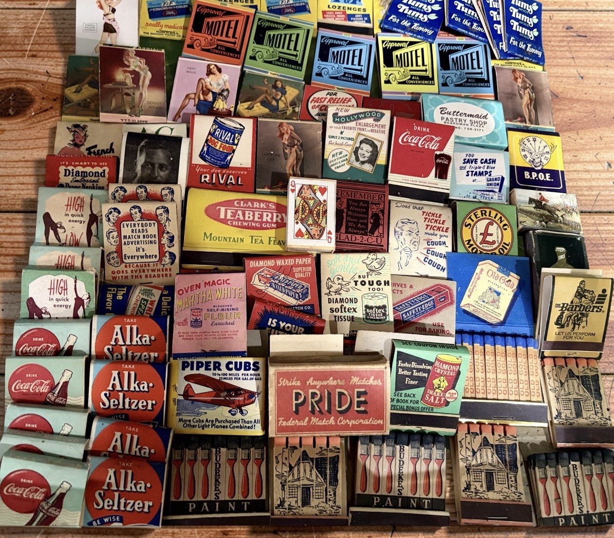 15 Vintage Unstruck Matchbooks - Supper Clubs, Casinos, Advertising, Pinups