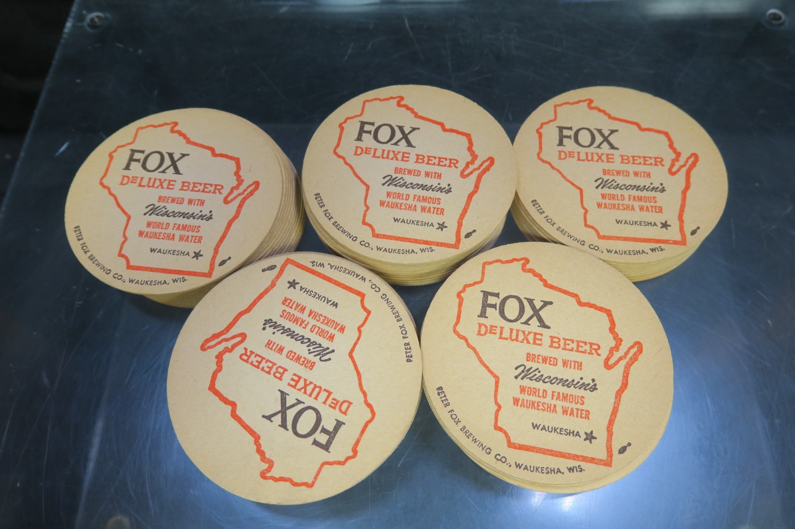 65 Vintage Fox Deluxe Beer Coaster By Peter Fox Brewing - Waukesha, WI