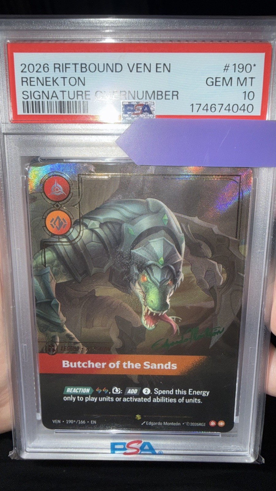 2026 RIFTBOUND: LEAGUE OF LEGENDS VENDETTA RENEKTON BUTCHER OF THE SANDS PSA 10