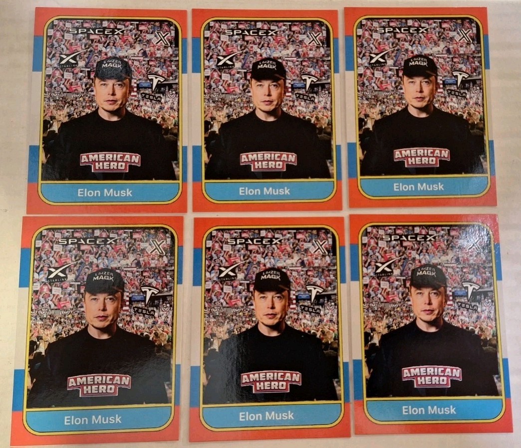 Lot 6 Elon Musk Trading Cards SpaceX Tesla X Starlink 1986-87 Fleer Retro 6X