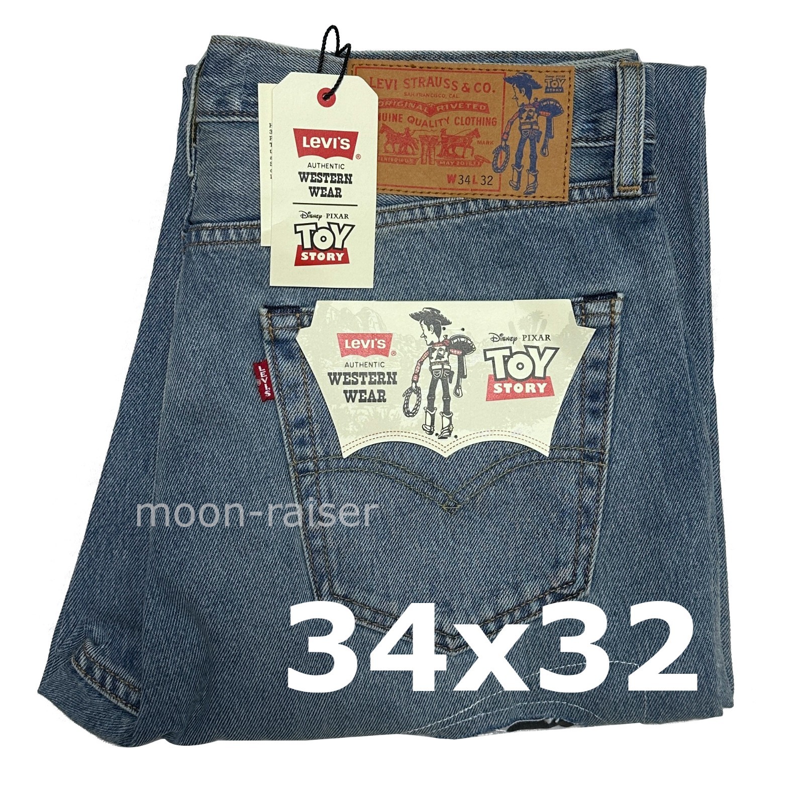 Levi’s Disney Toy Story Men’s Loose Fit Jeans 34 x 32 Buzz Lightyear Patch