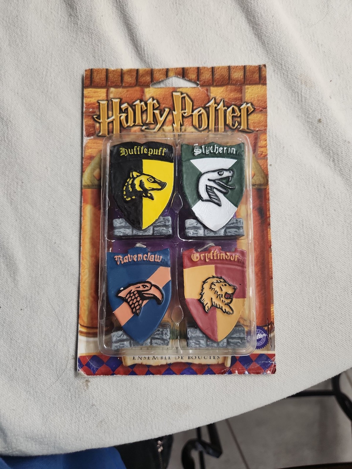 Vintage Harry Potter Hogwarts House Crest Candle Set - New in Pack