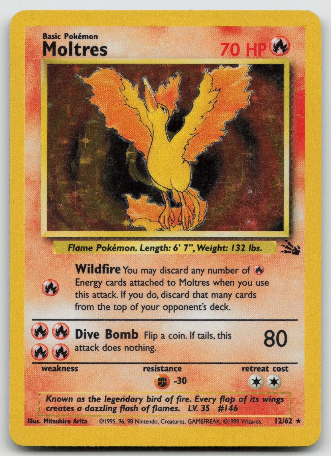 Moltres (12) Holo Rare Holo FO 12/62 MP