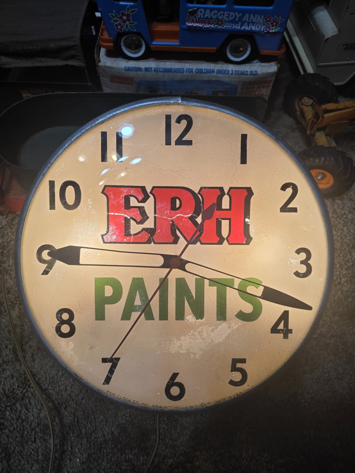 Extremely RARE ERH Paints 1961 Pam Clock