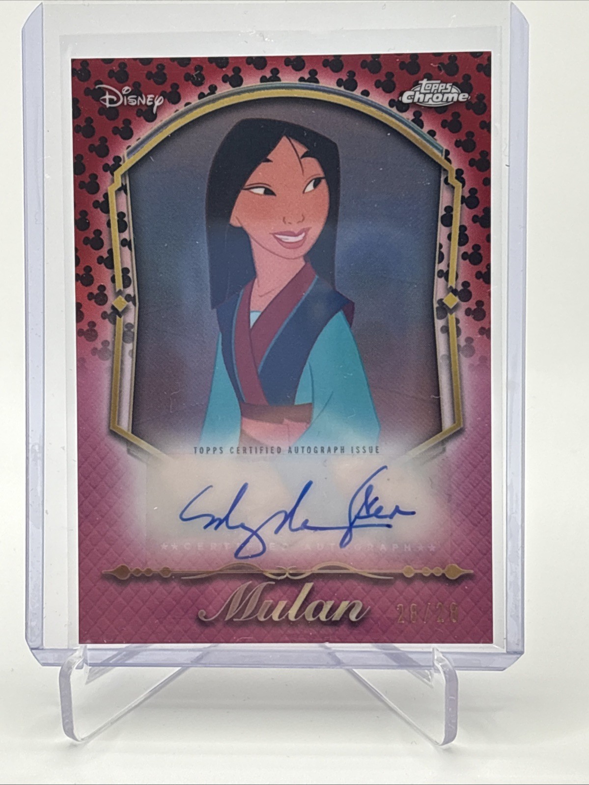 2026 Topps Chrome Disney Mulan Princess Auto 28/28 Ming-Na Wen #PA-MW Bookend
