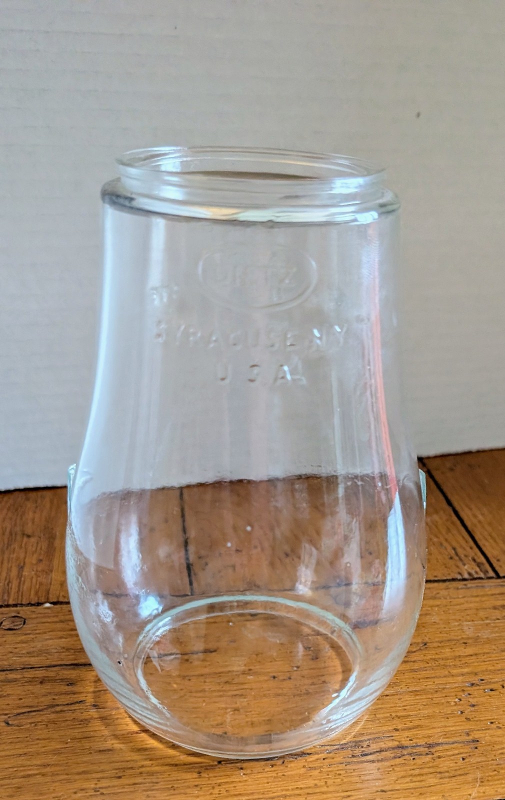 Vintage Dietz Fitzall NY Loc-Nob Clear Glass Lantern Globe 6 5/8\