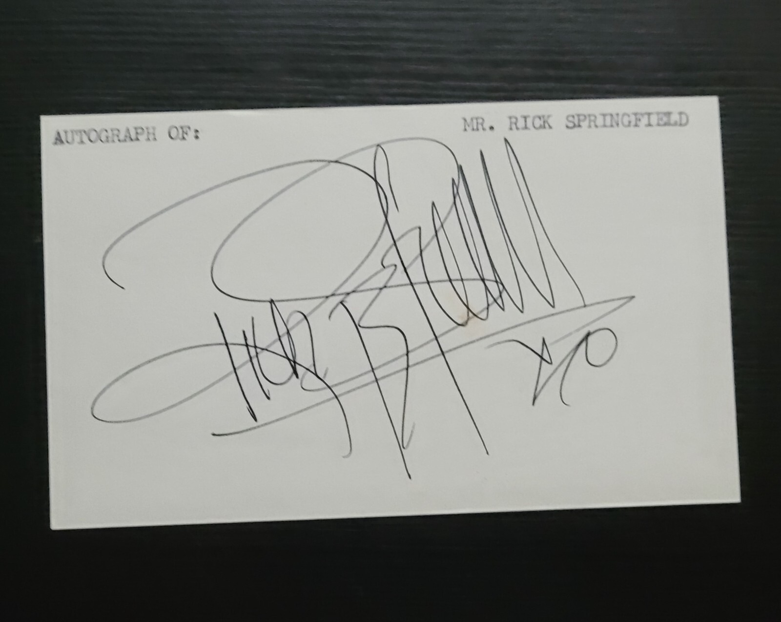 Rick Springfield Autograph Signed CUSTOM CARD JESSIE\'S GIRL SCARCE