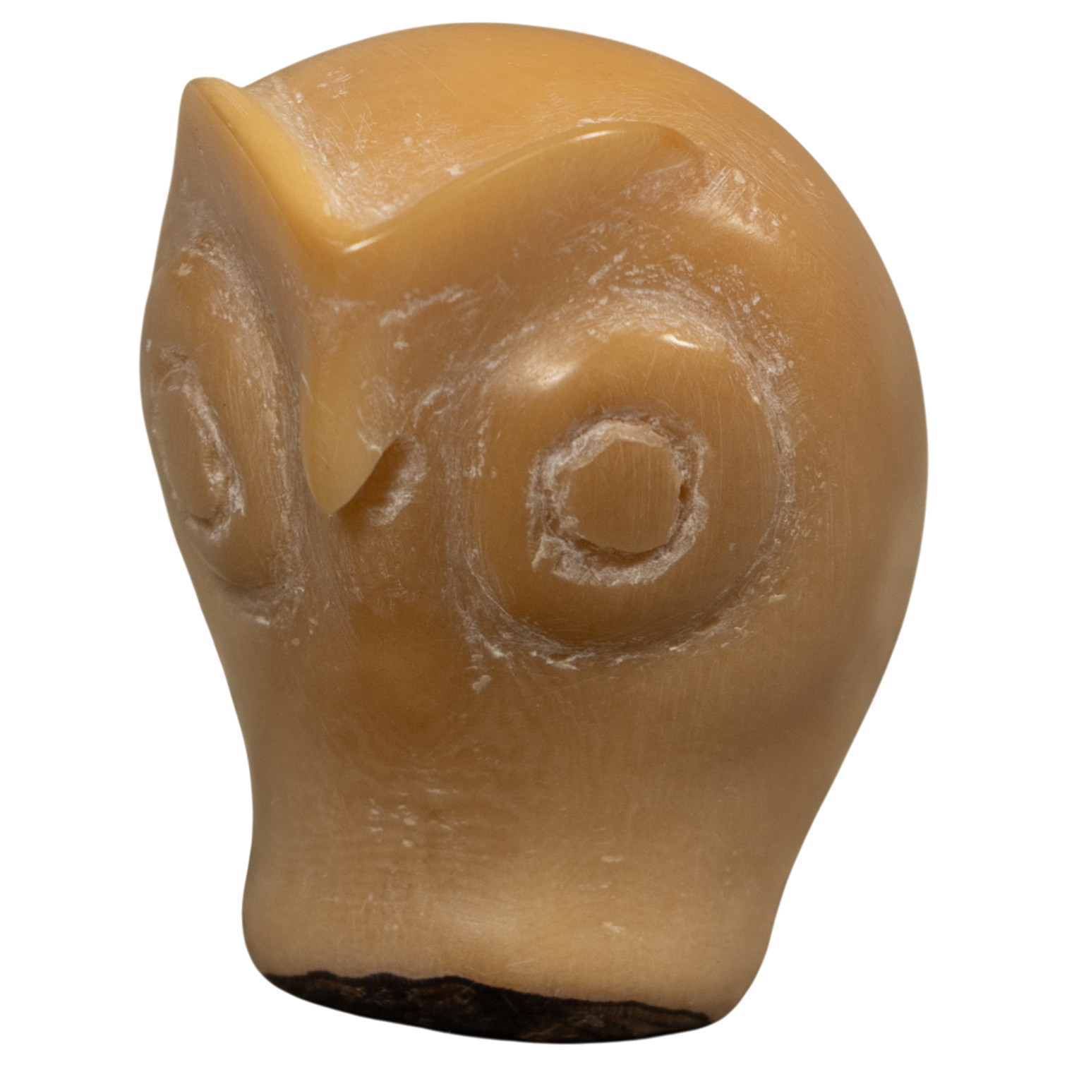 Vintage Natural White Owl Bird Tagua Carving