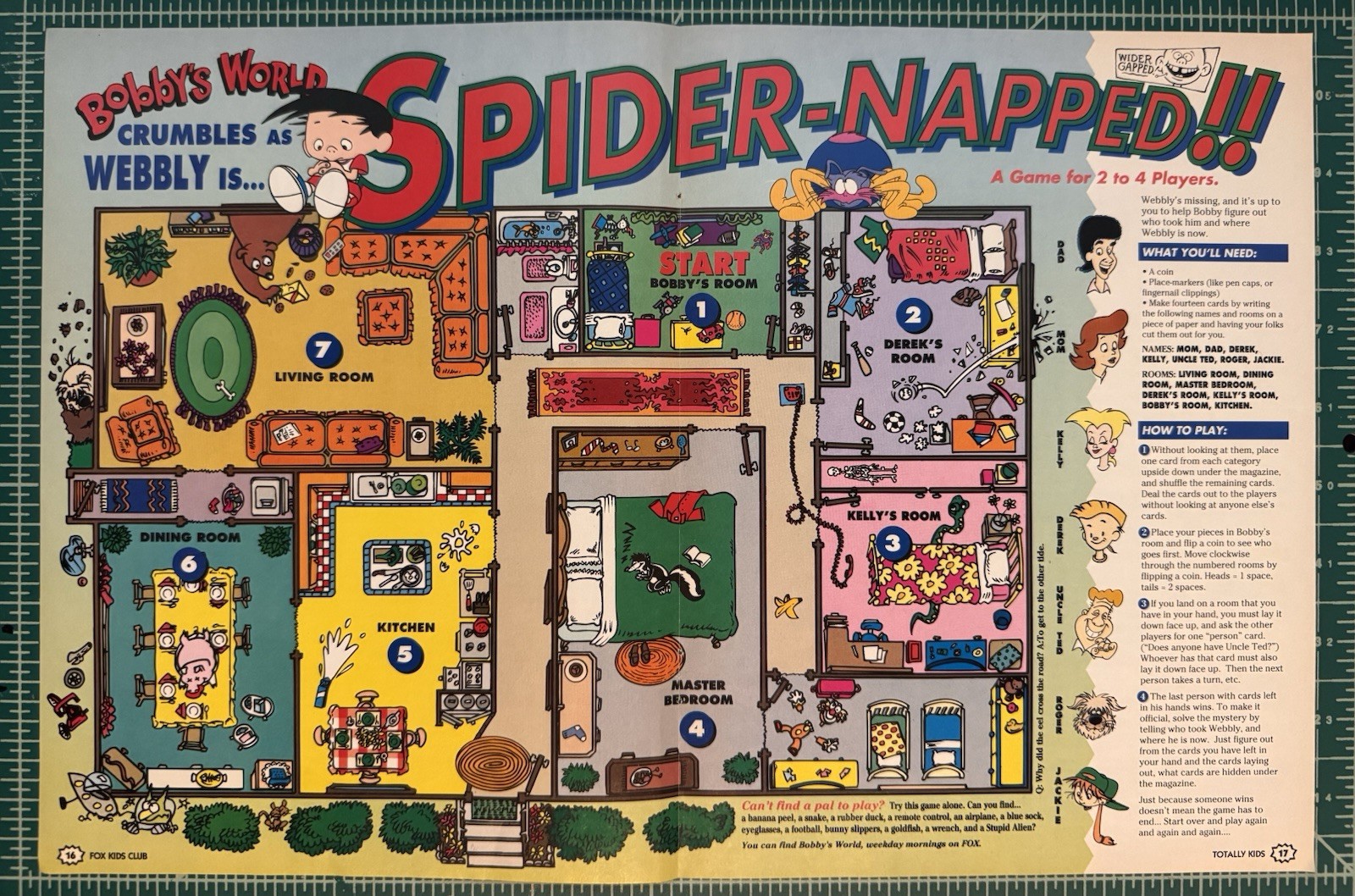 Vintage Bobby’s World Pullout Poster Game Spider-Napped Rare Crumbles Webbly TV