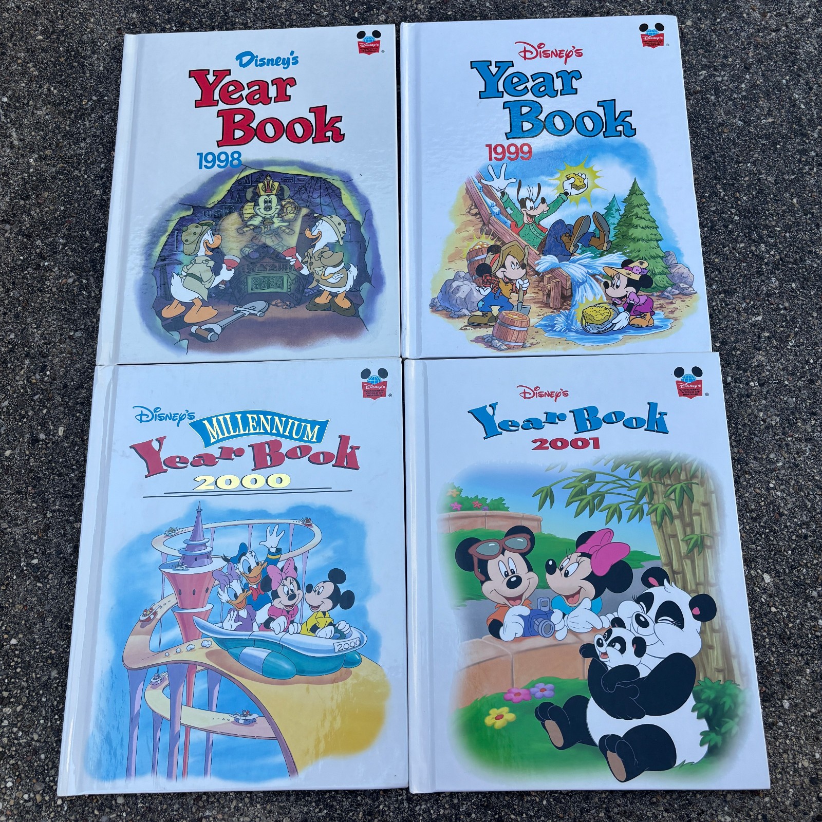 Disney's Year Book Collection 1998 1999 2000 2001 Hardcover Book Lot of 4