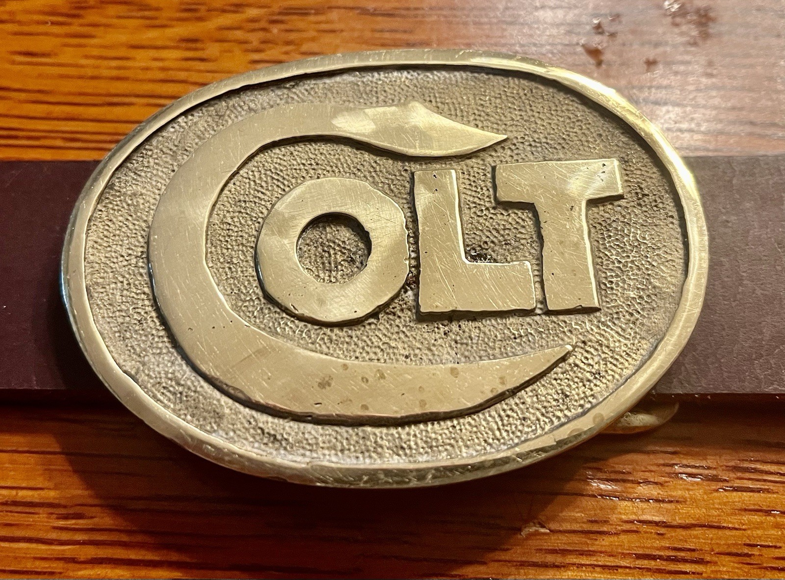 Colt Firearms Brass Artisan Buckle w/ English Bridle or Buffalo Belt Colt Firearms Brass Artisan Buckle w/ English Bridle or Buffalo Belt