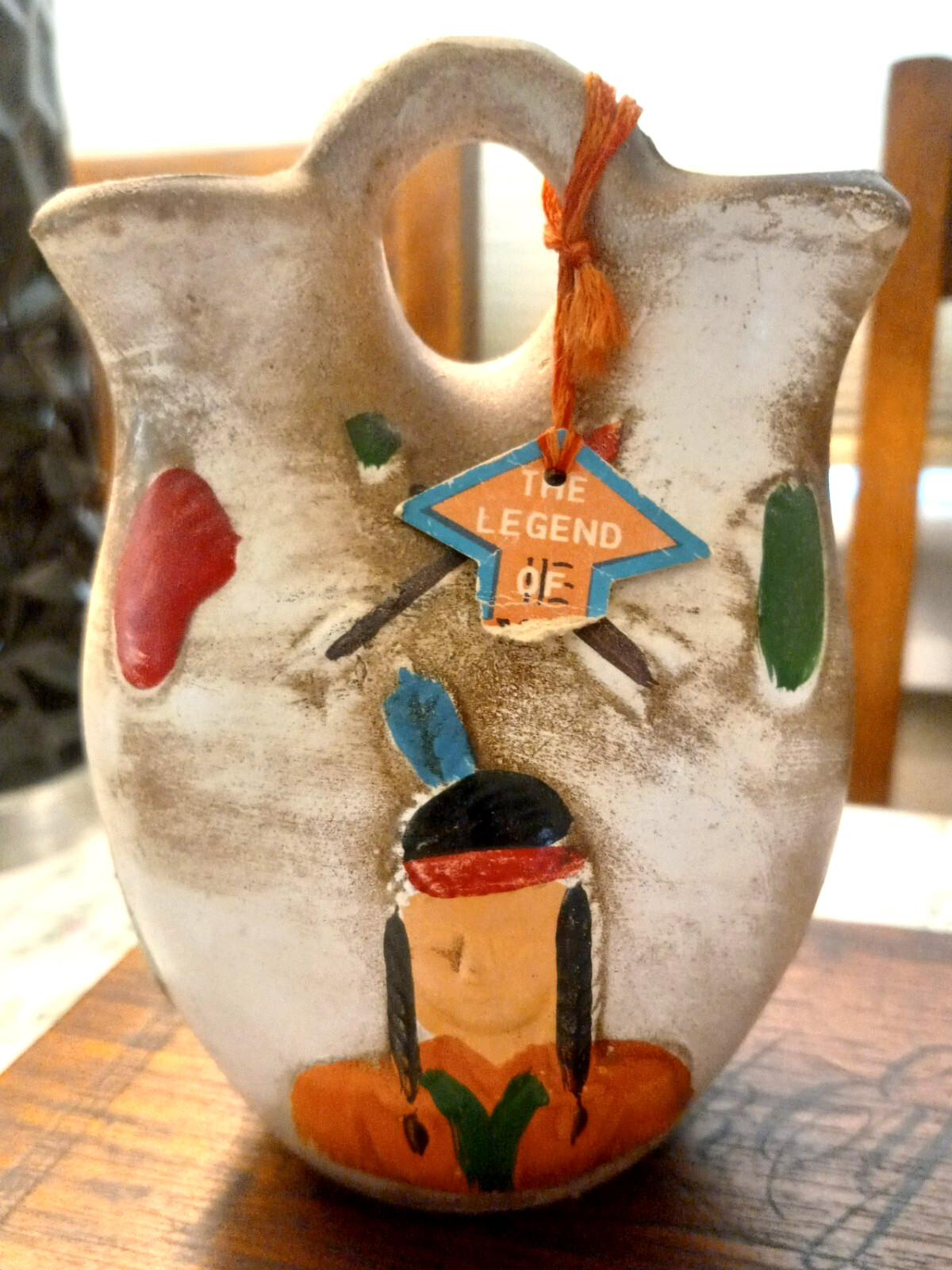 Native American Indian Wedding Vase Pitcher Clay Pottery Ceremonial 5.75