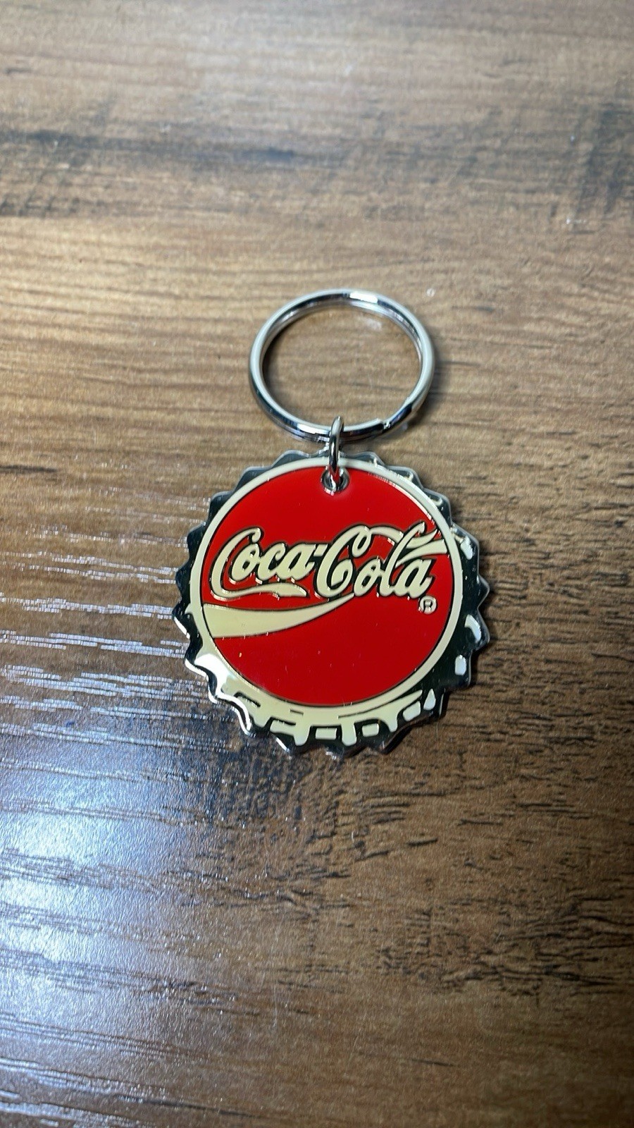 Vintage 1993 Coca-Cola Bottle Cap Keychain Bottle Opener Metal Red Coke Soda AD