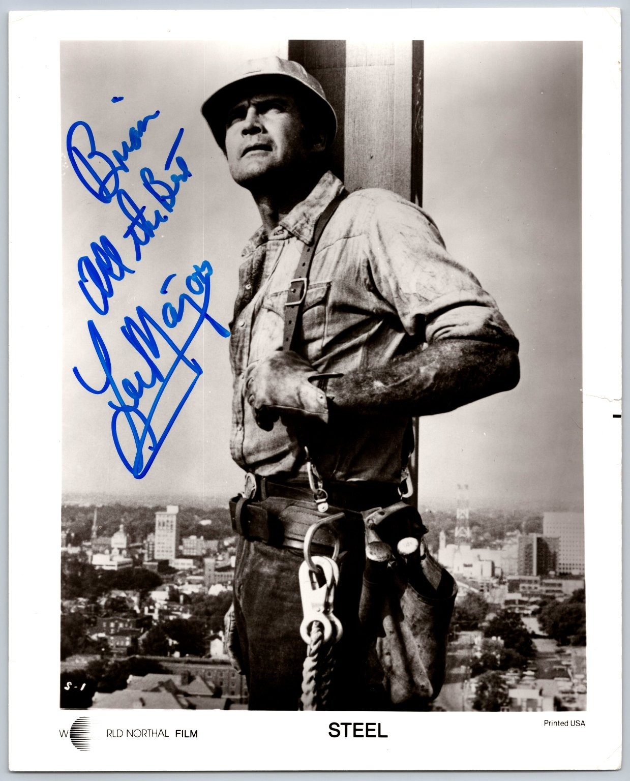 Lee Majors Autographed Photo Film Still Steel Actor RLD Northal 8x10