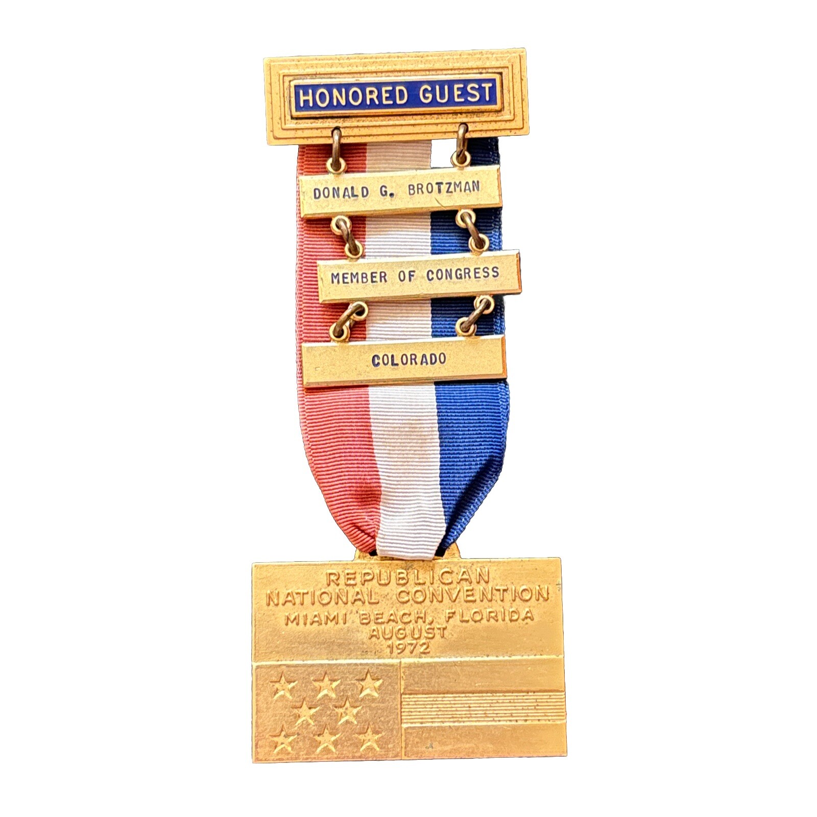 1972 Republican National Convention Member of Congress VIP Badge Richard Nixon