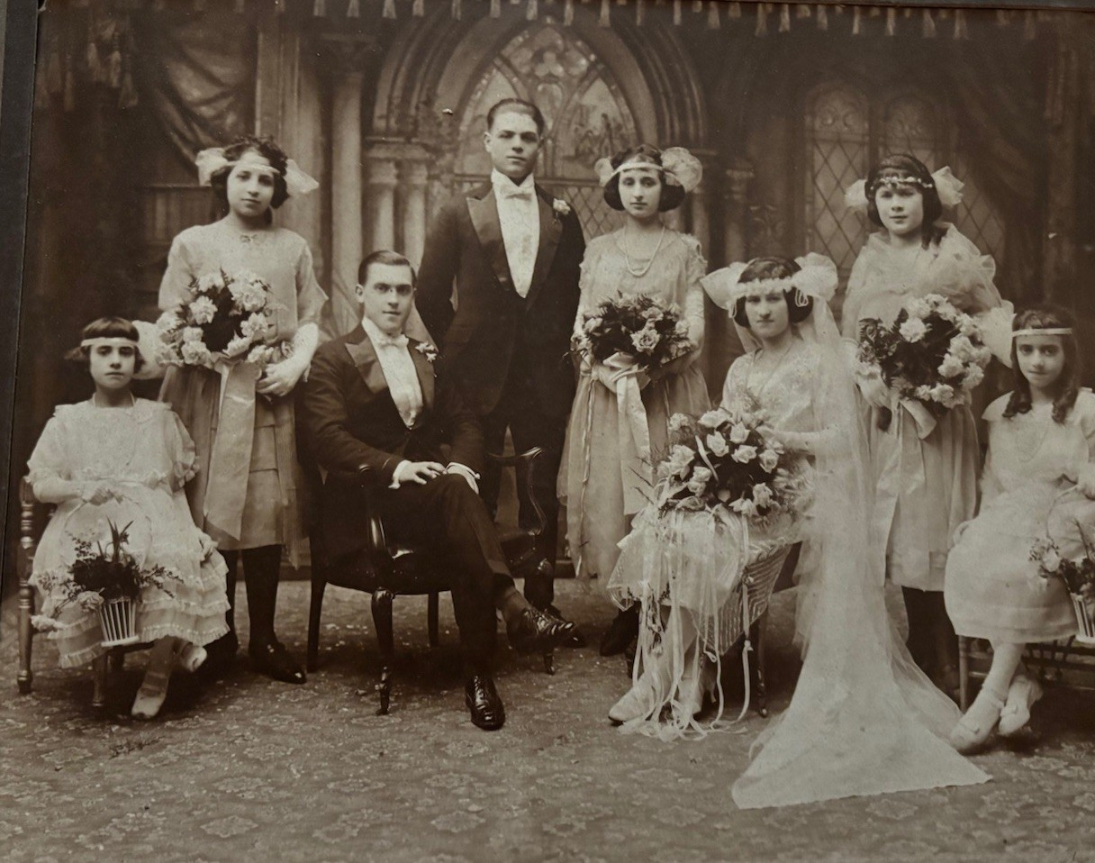 Excellent Early 1900’s Ornate Family Wedding Photographs Italian? Detroit?