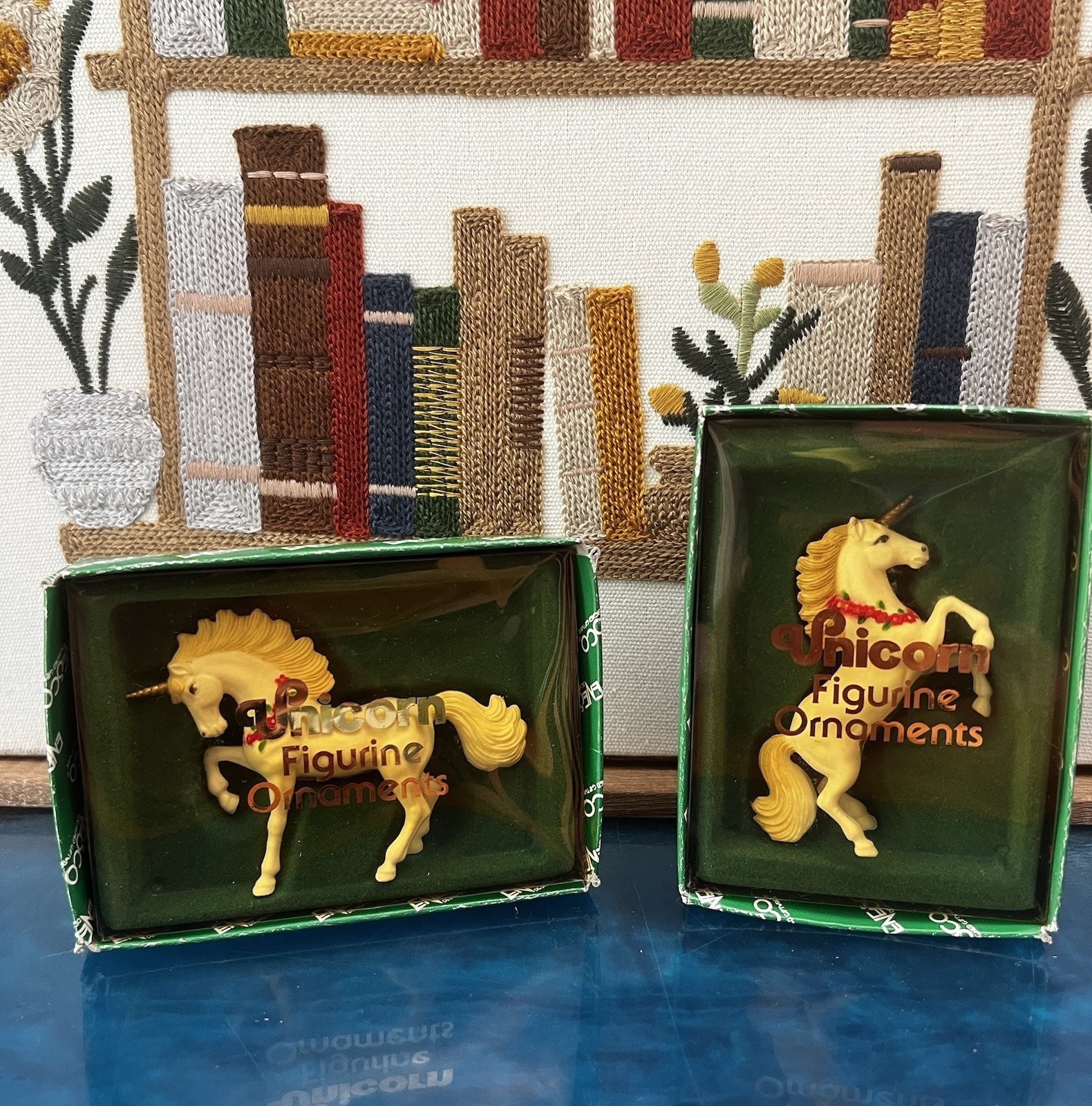 2Vintage 1983 Enesco Prancing Unicorn Figurine New In Box