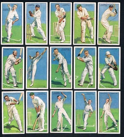 1931 JOHN PLAYER & SONS CRICKETERS, 1930 50 TOBACCO CARD SET