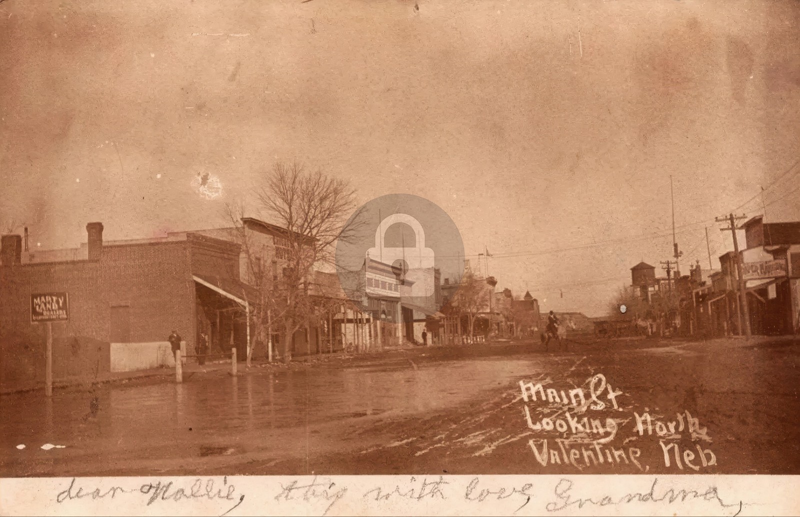 Valentine NE Nebraska Main Street Looking North c1905 RPPC Photo Postcard COPY
