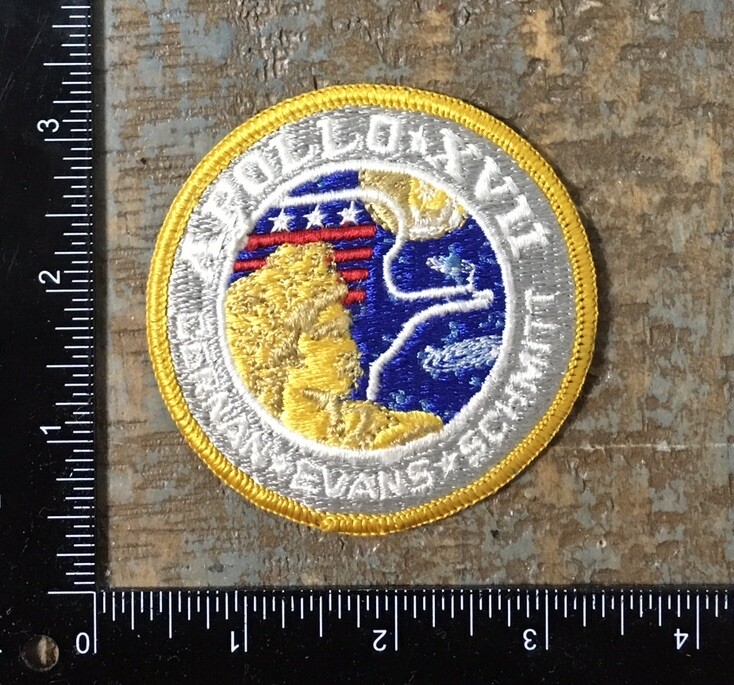 Vintage APOLLO 17 XVII Space Shuttle Mission NASA Embroidered Iron-On Patch