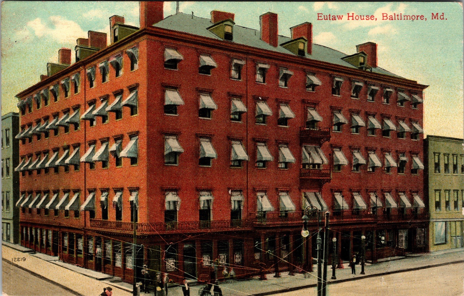 Postcard Eutaw House Baltimore Maryland Unposted