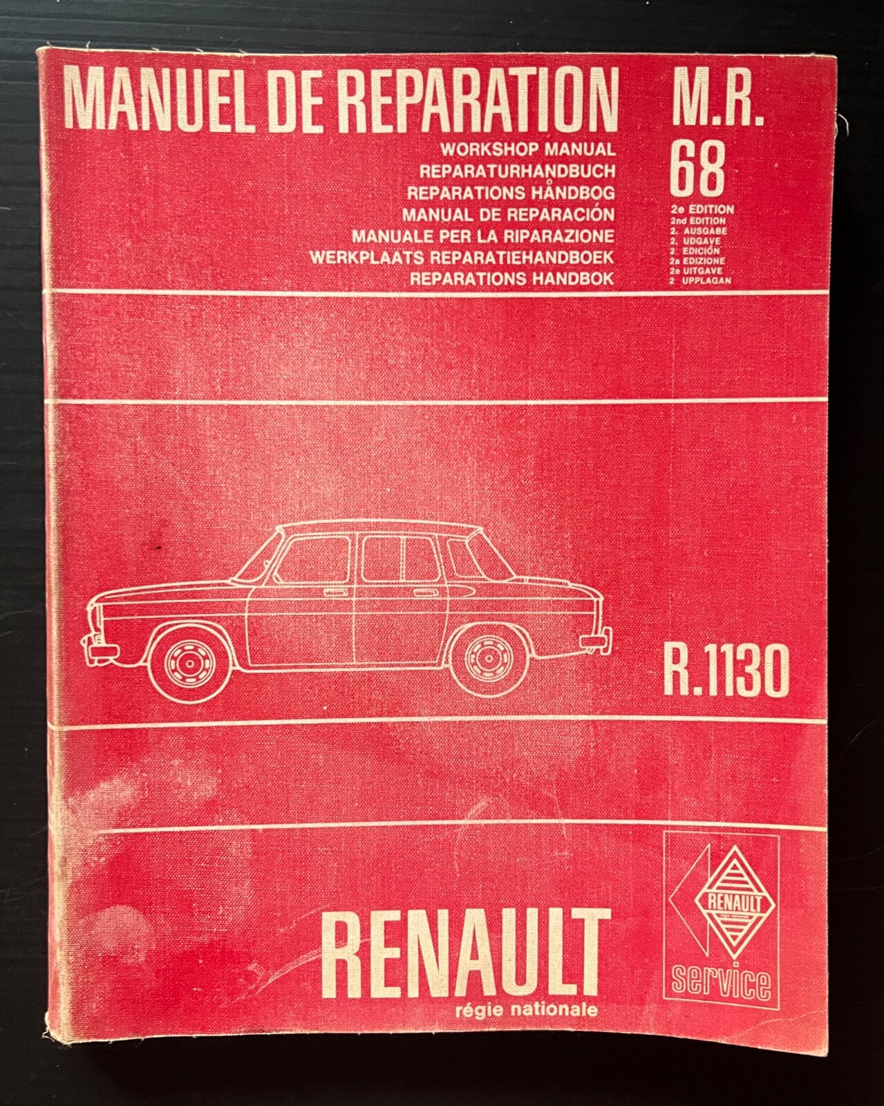 Renault 8 Factory Service Manual R1130  (English Text)  Original..NOT A REPRINT
