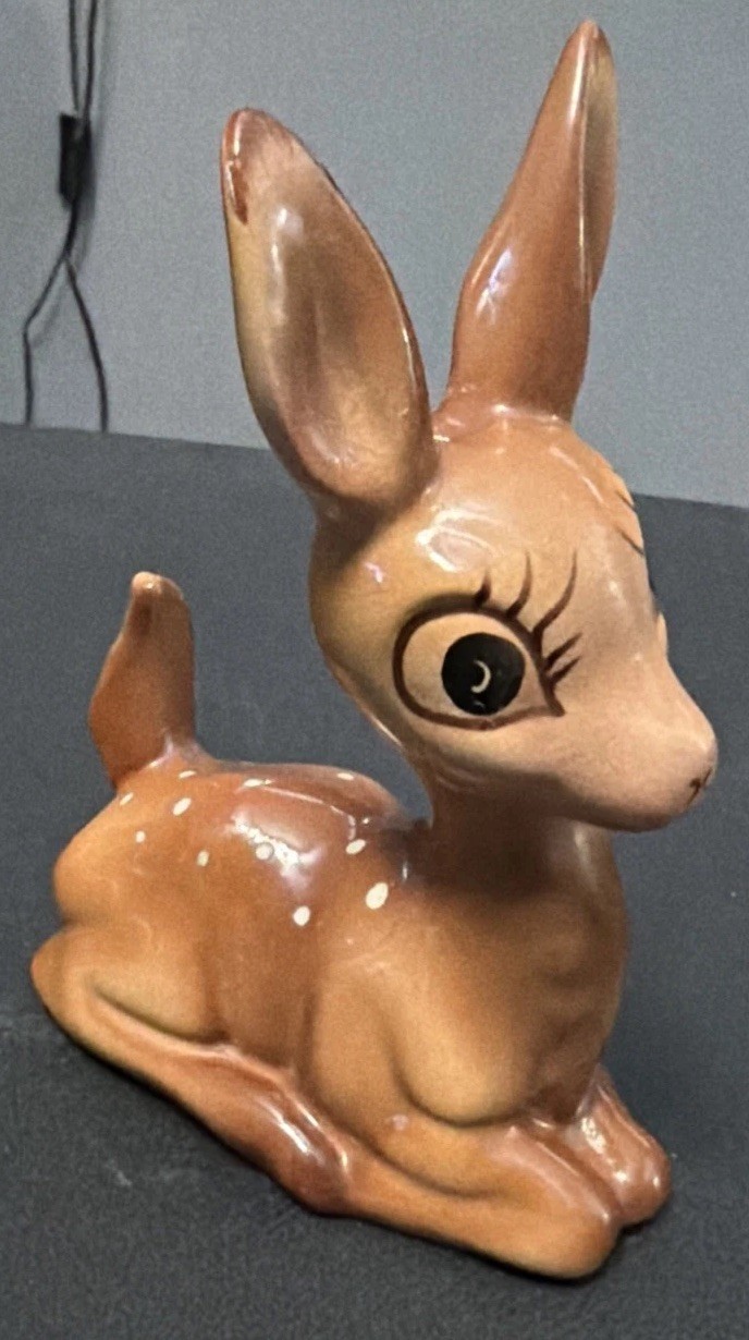 Vintage Coventry Ware Baby Fawn Deer Figurine 5032A Big Eye 5” USA MCM (Sm Chip)
