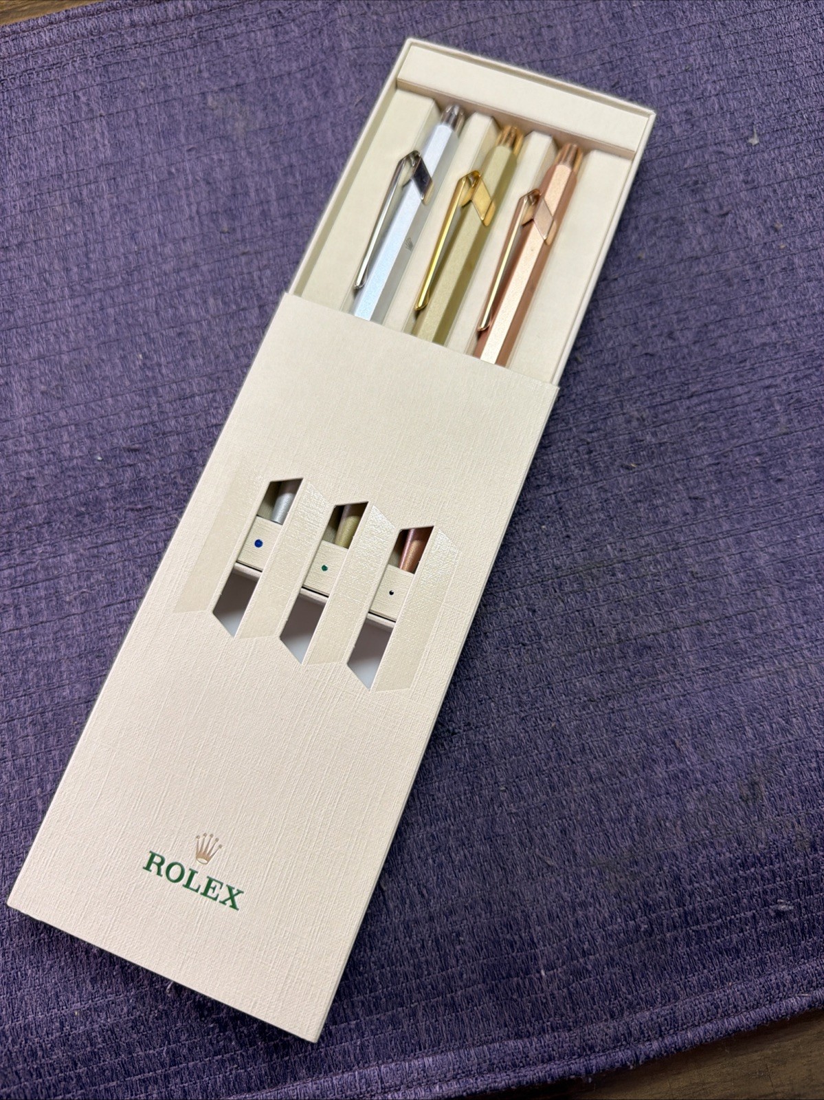 Rolex/Carand’Ache 3 Pen Set .From Authorized agent Gift.New Sealed box❗️great🎁 Rolex/Carand’Ache 3 Pen Set .From Authorized agent Gift.New Sealed box❗️great🎁