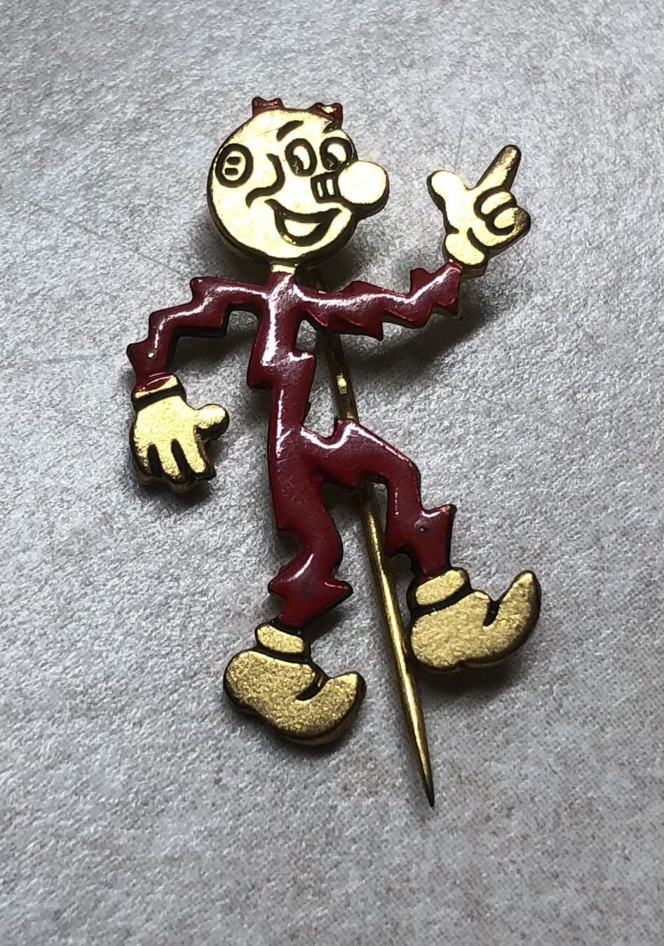 1 Vintage The Mighty Atom REDDY KILOWATT Stick Pin 1” New