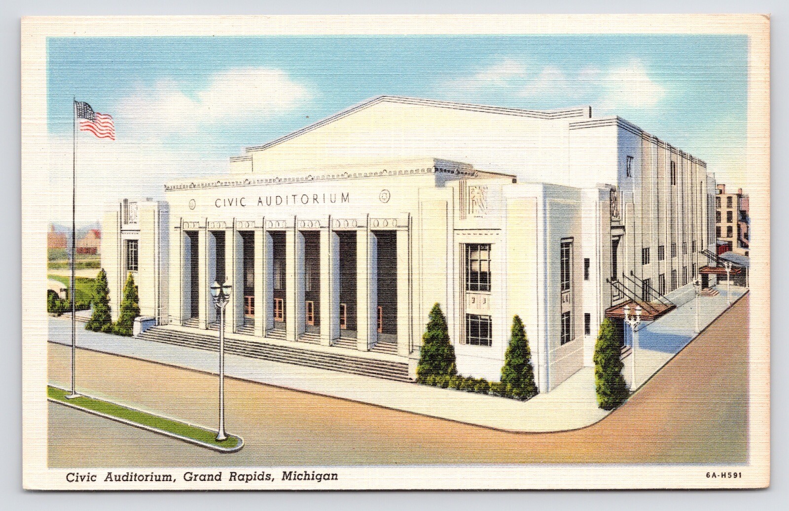 c1920s Civic Auditorium Grand Rapids Kent County Michigan MI Postcard