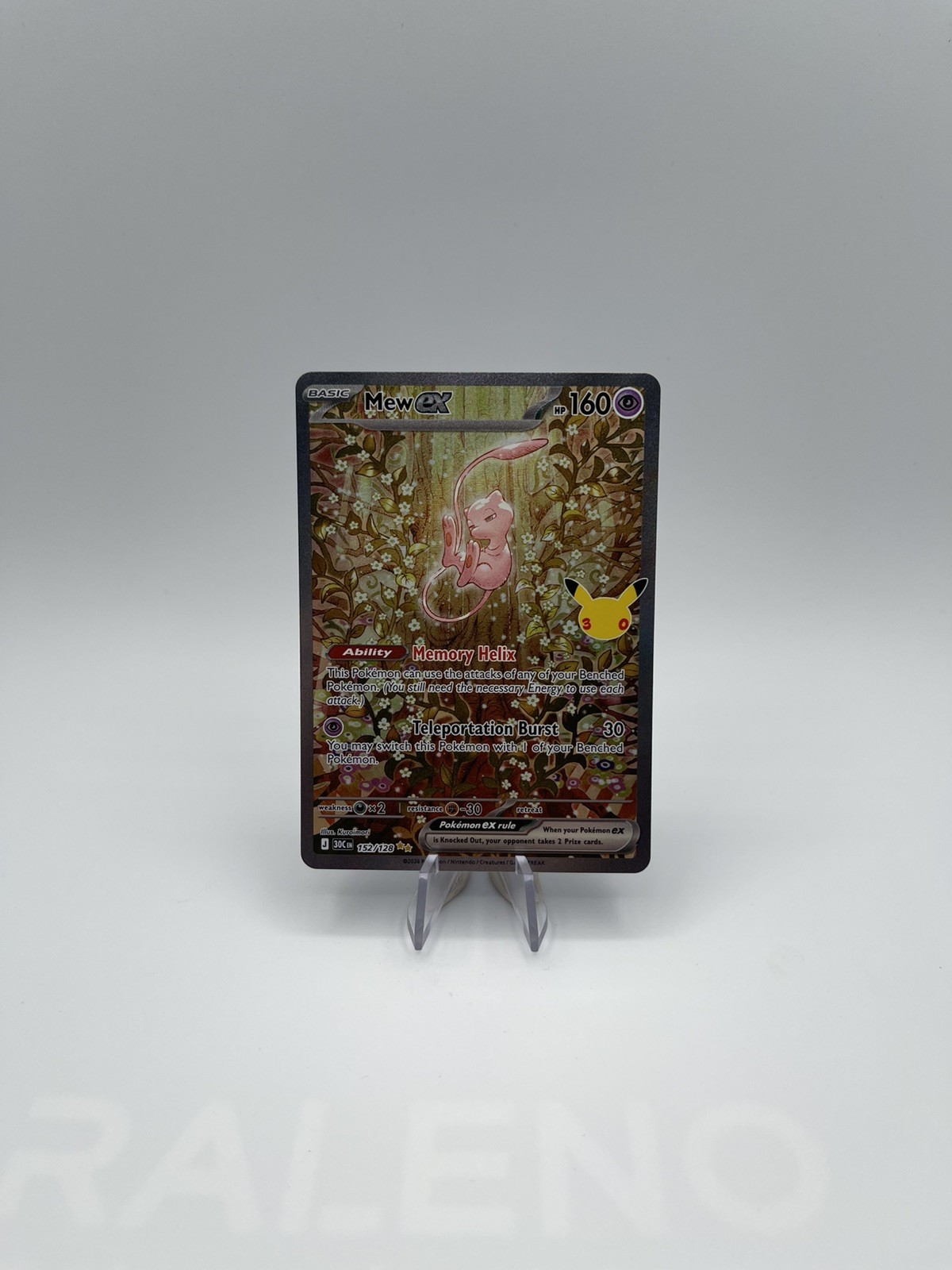 Pokemon TCG Mew EX SIR 152/128 30th Celebration Anniversary NM