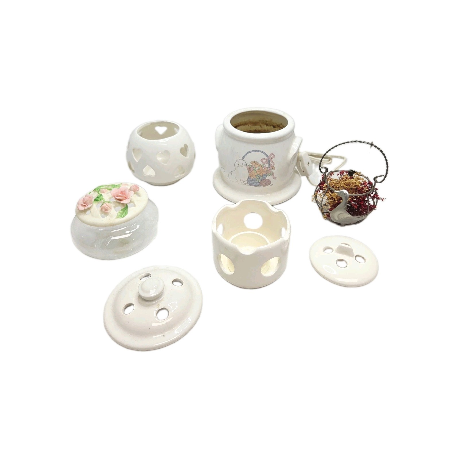 Vintage Potpourri Holder Warmer Lot 80s Taiwan R.O.C Fragrance Cottagecore Decor