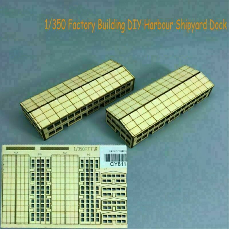1/350 Factory Building Shipyard Dock Scene Wooden Assembly CY811 DIY Model Kits
