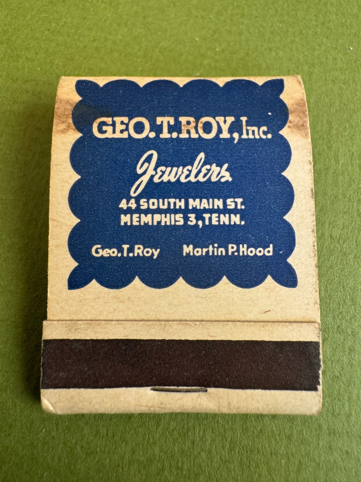 Geo. T. Roy Jewelers Memphis TN Nicely Vintage 1960\'s Matchbook, Full & Unstruck