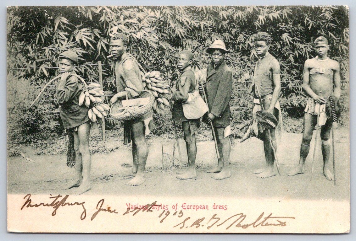 Antique Natal PIETERMARITZBURG European Dress 1903 Postcard