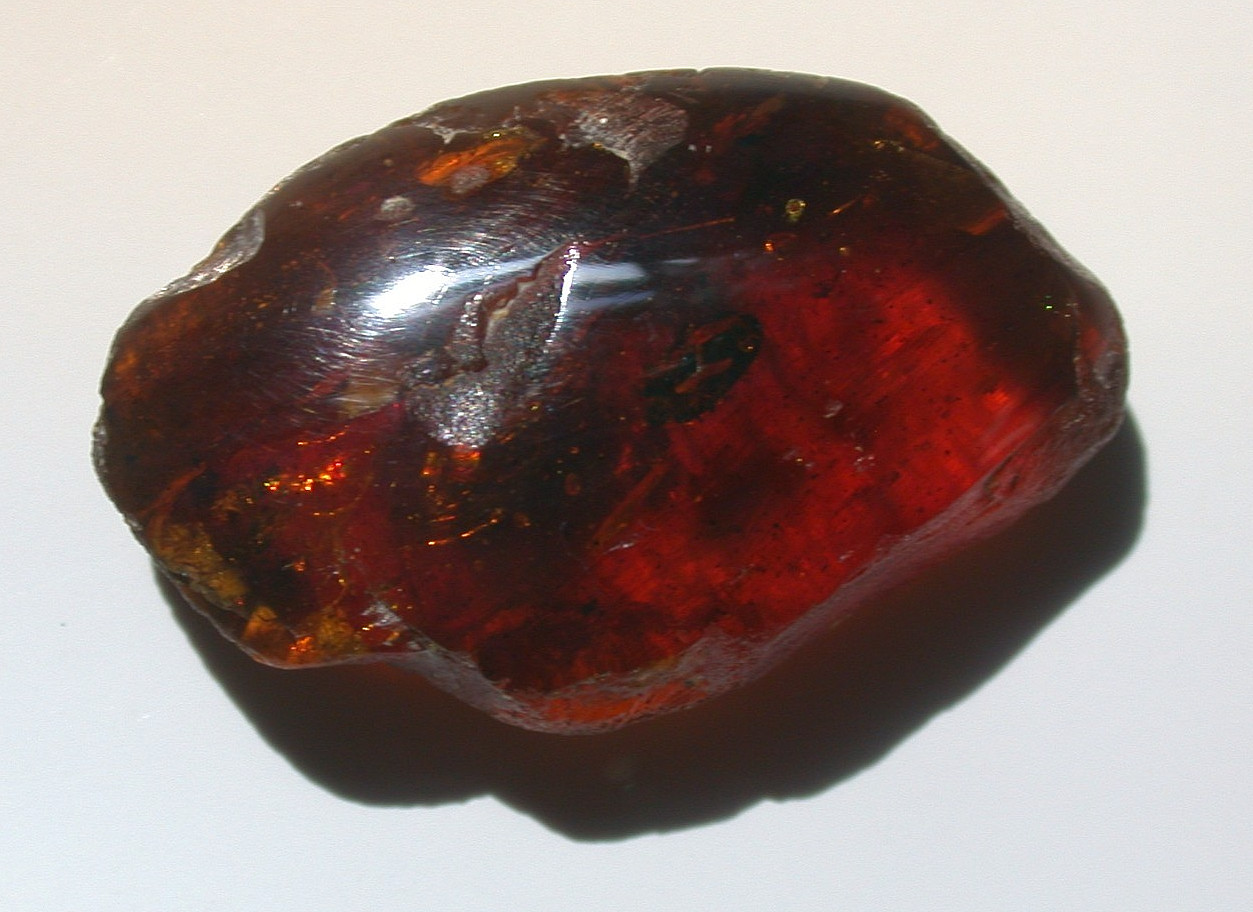 Beautiful Cherry RED Burmese Amber Fossil with Insects Dinosaur Age