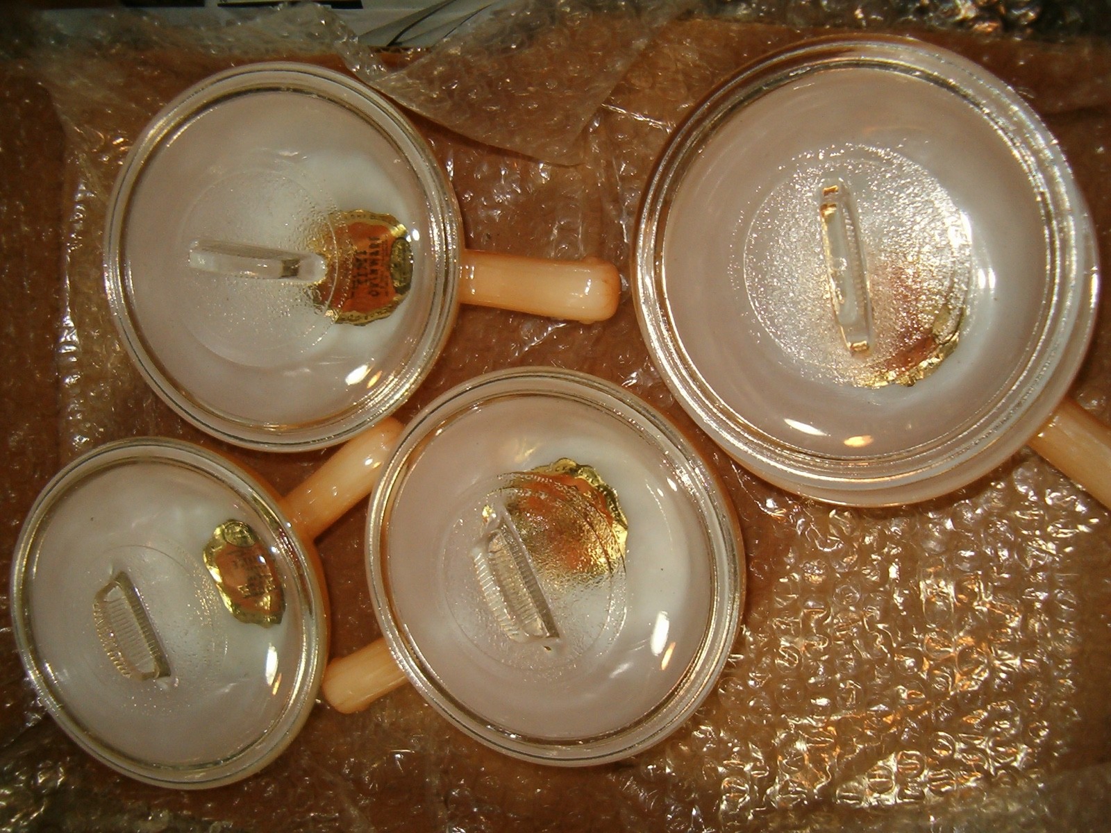 Fire King Bake & Serve Copper Tint Vintage Ovenware Set Of 4 w Lids