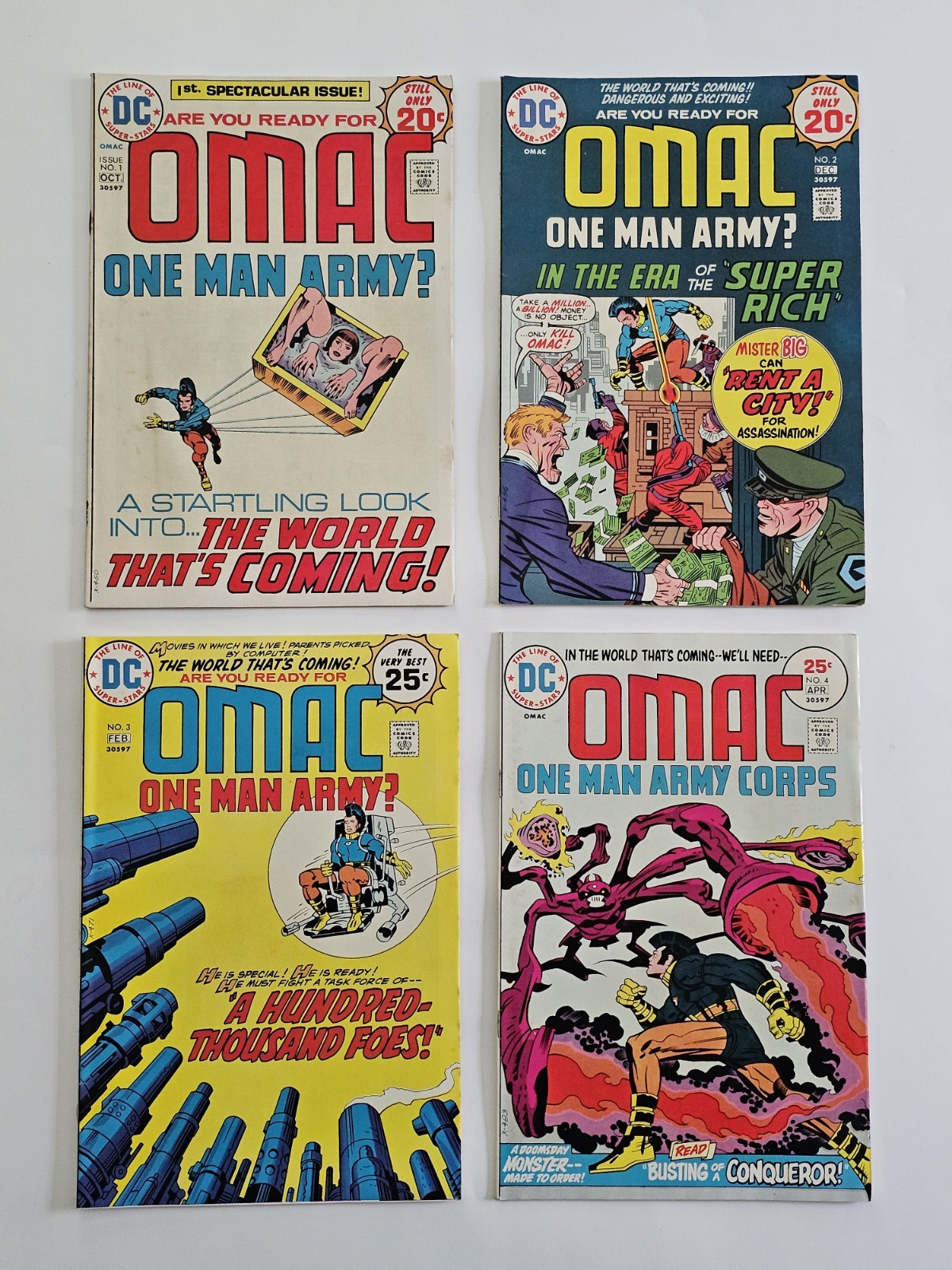 DC Comics OMAC One Man Army #1-5, 7 & 8 (1974-1975)