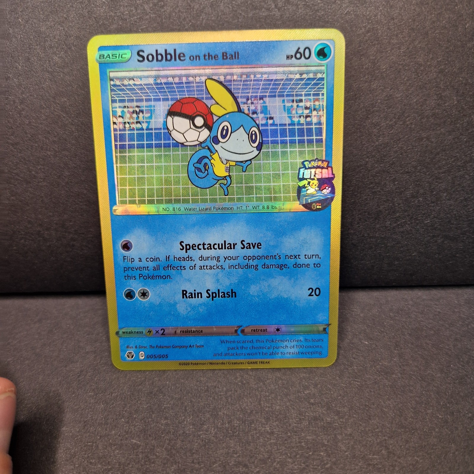 On the Ball Style Sobble Pokemon Football Promo Style Artwork Card