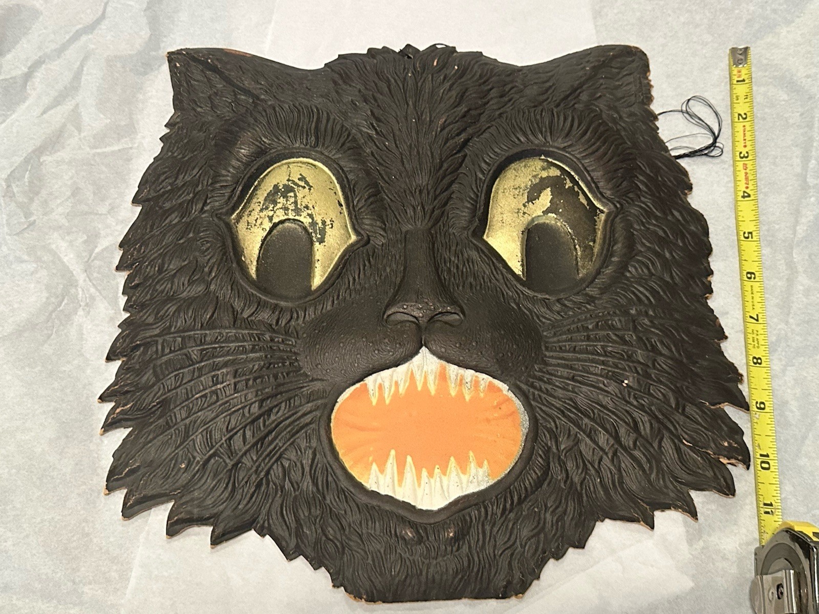 Rare  Size Antique Vintage Halloween Large Cat Diecut Decoration Germany