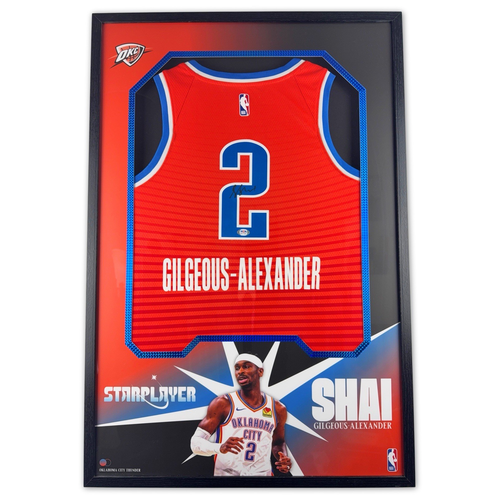 Shai Gilgeous Alexander Signed & Framed Jersey - PSA COA - Autograph OKC Thunder