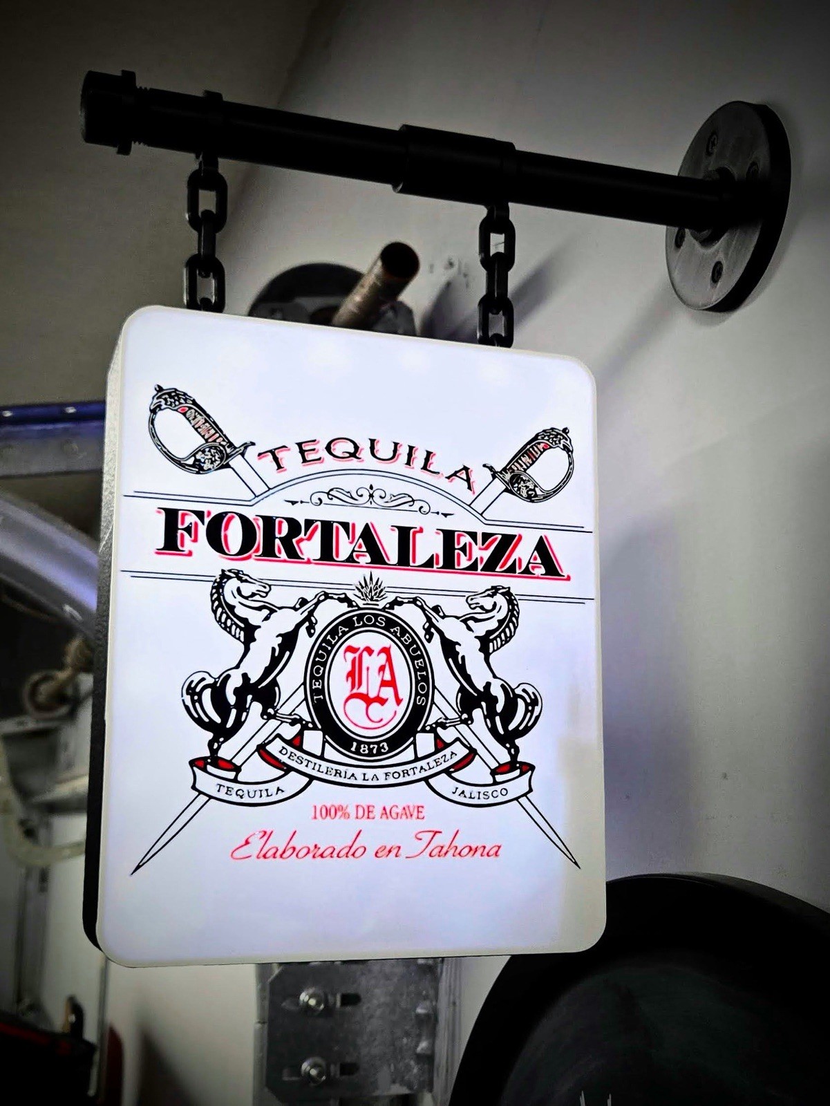 Fortaleza XL Hanging LED Light Box | Double Sided Tequila Bar Sign USB Powered