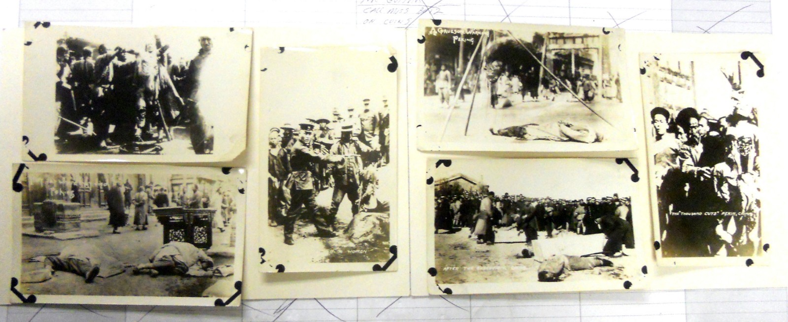 Original WW1 ERA Very Rare Set Of 6 Gruesome, Death Peking China RPPC / Photos. 