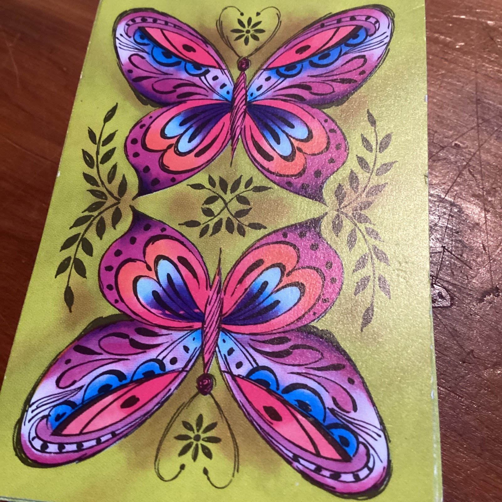 Vintage Hoyle 1960’s Psychedelic Butterflies Playing Cards Complete Deck No Box