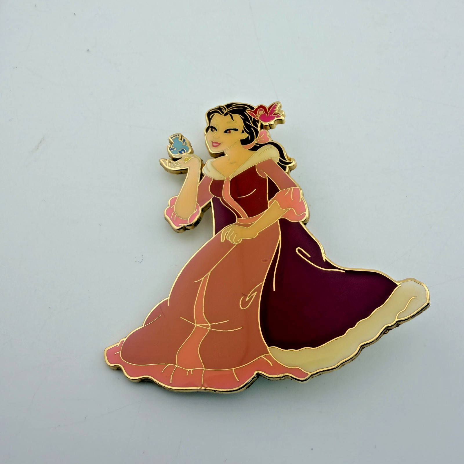 Disney Fantasy Pin Beauty and the Beast Winter Belle kneeling birds